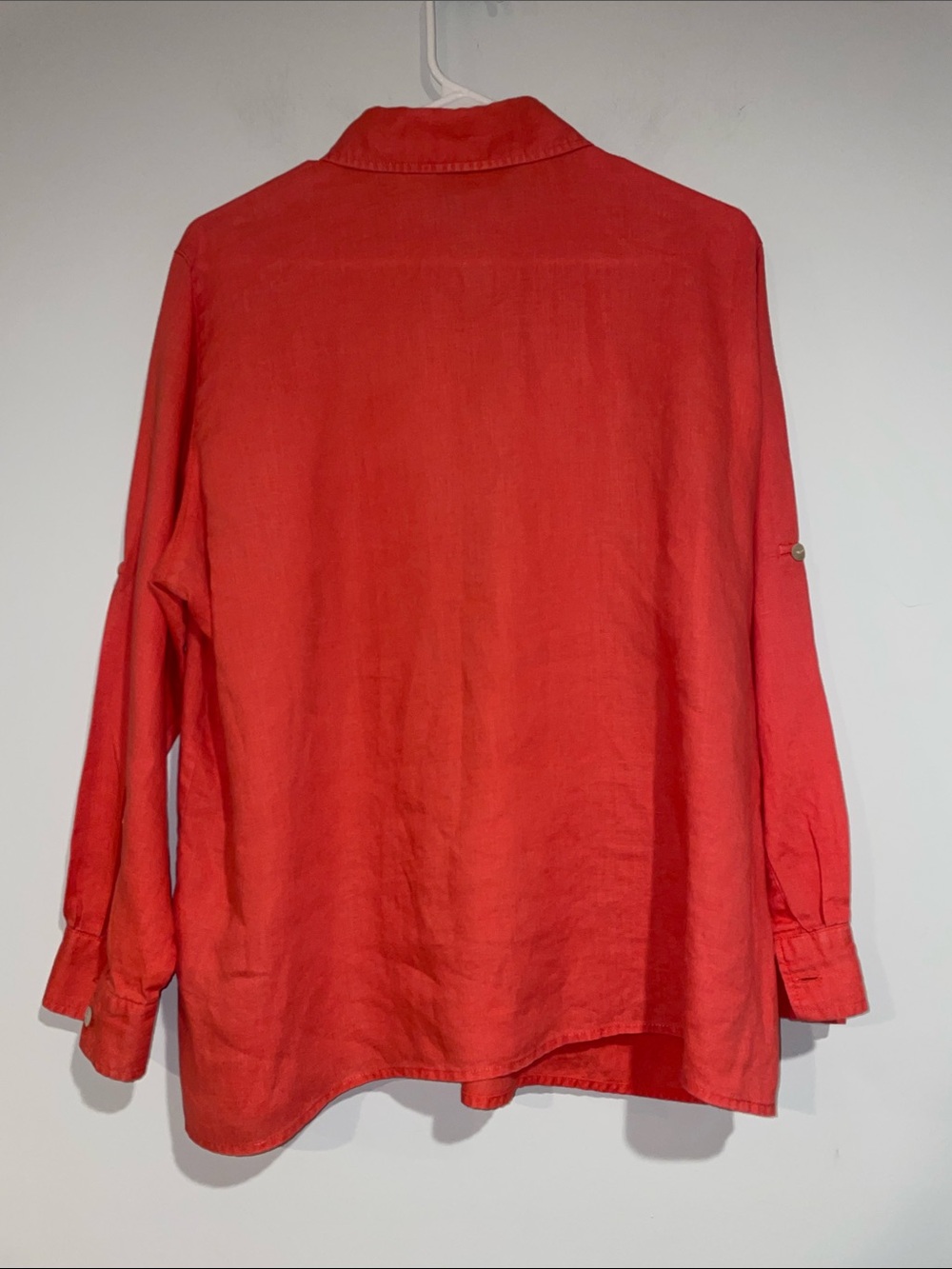 Studio Works Coral 100% Linen Button-Down Shirt • Sz 1X - Picture 4 of 6